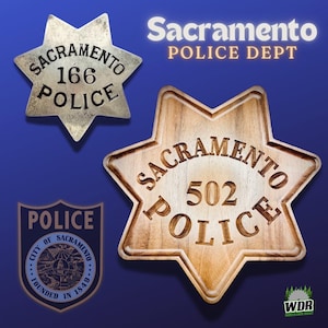 Personalized Walnut Police Badge Valet Tray: Law Enforcement Gift