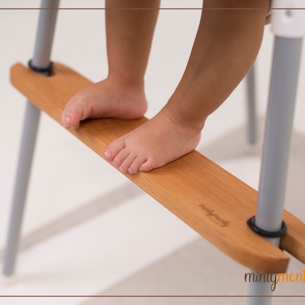 MINTYMONTY Footrest – Compatible with IKEA Antilop, Handmade Beech Wood,  BPA Free Silicone O Rings Easy Adjustment Stress-Free Meal Times