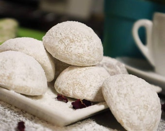 Galletas de té veganas y sin gluten, sin alérgenos, galletas de té rusas, galletas de boda mexicanas, sin frutos secos, sin soja, sin lácteos, sin huevo