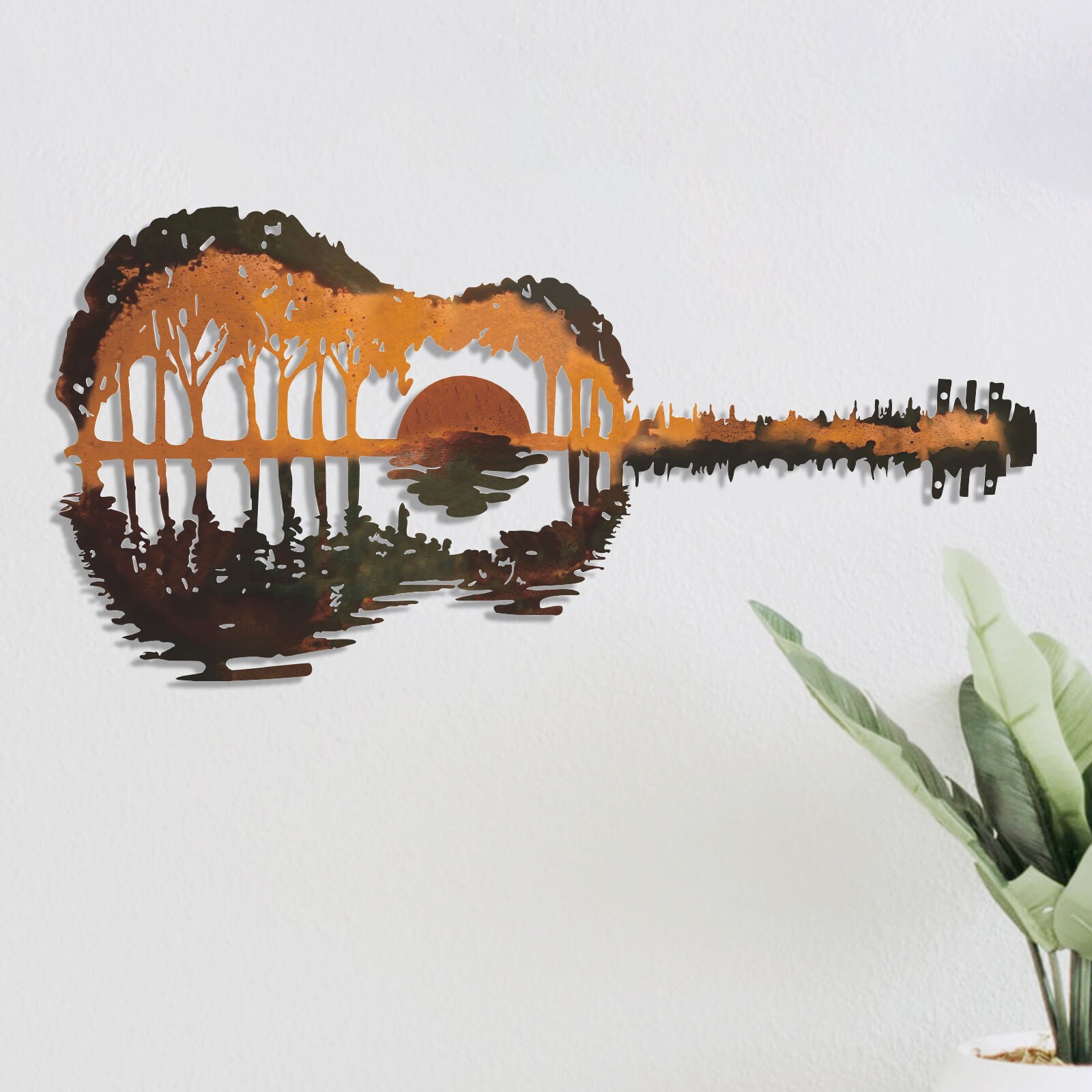 Metal Guitar Wall Decor Custom Metal Artiron Art Home Decor Etsy