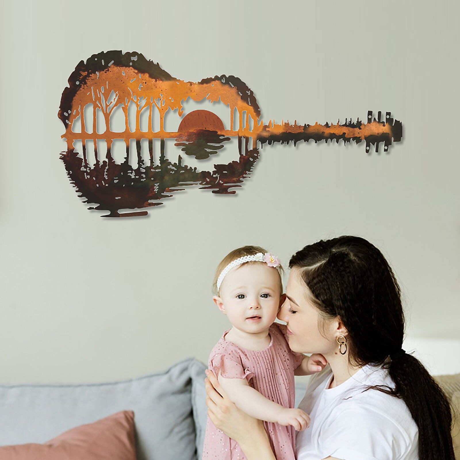 Metal Guitar Wall Decor Custom Metal Artiron Art Home Decor Etsy