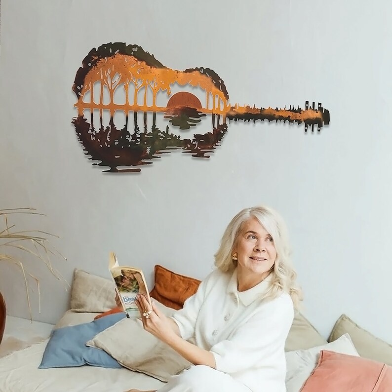 Metal Guitar Wall Decor Custom Metal Artiron Art Home Decor Etsy