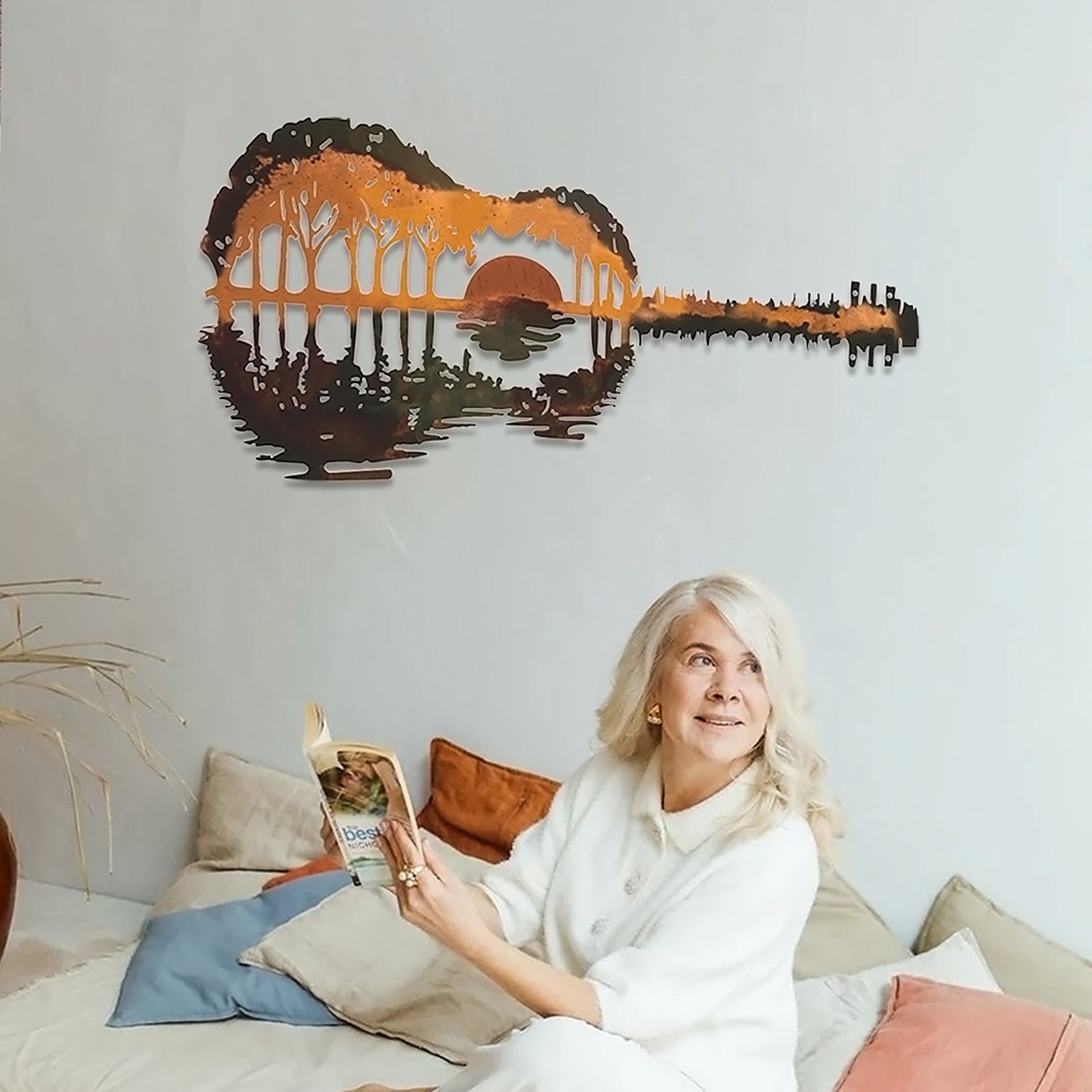 Metal Guitar Wall Decor Custom Metal Artiron Art Home Decor Etsy