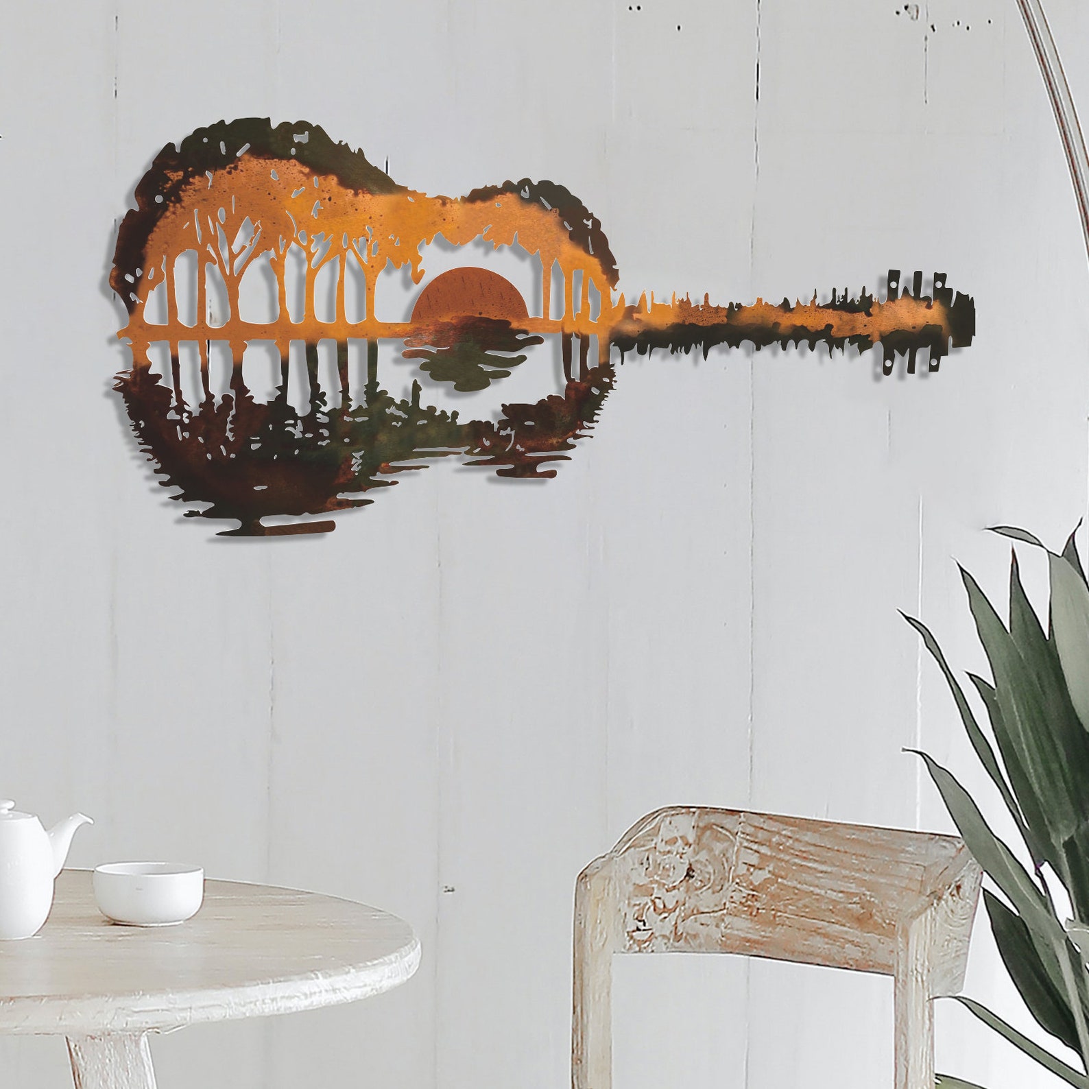 Metal Guitar Wall Decor Custom Metal Artiron Art Home Decor Etsy