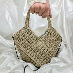 Handmade hand/shouldr bag. DIAMOND.Comfortable,spasius made of cotton yarn. zdjęcie 1