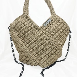 Handmade hand/shouldr bag. DIAMOND.Comfortable,spasius made of cotton yarn. zdjęcie 6