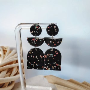 CELESTIAL EARRINGS | Space Earrings | Galaxy Earrings | Sparkly Earrings | Black Statement Earrings | Dark Earrings | Deep Space Earrings