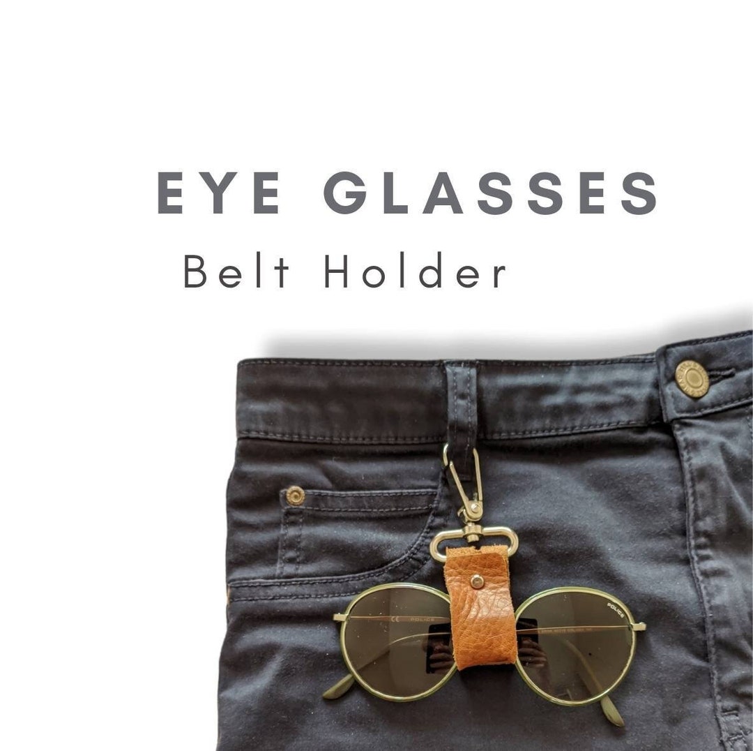 Leather Glasses Belt Holder Strap, Reading Glasses Case, Eye Glasses
