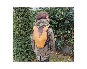 Kids Fanny Pack, Toddler Animal Bag, Horse Children Backpack, Kids Rucksack, Preschool Kindergarten School Bag,Handmade Genuine Leather