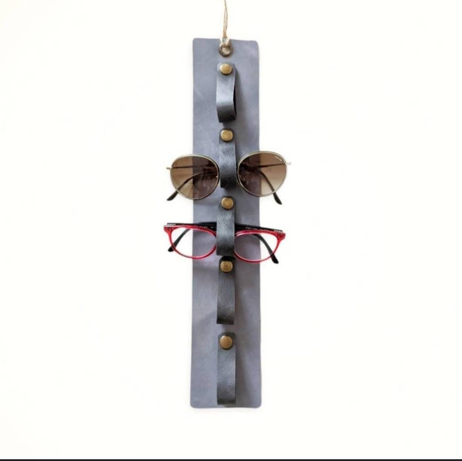 Sunglasses Holder Wall Leather Glasses Organizer Brown Eye Etsy