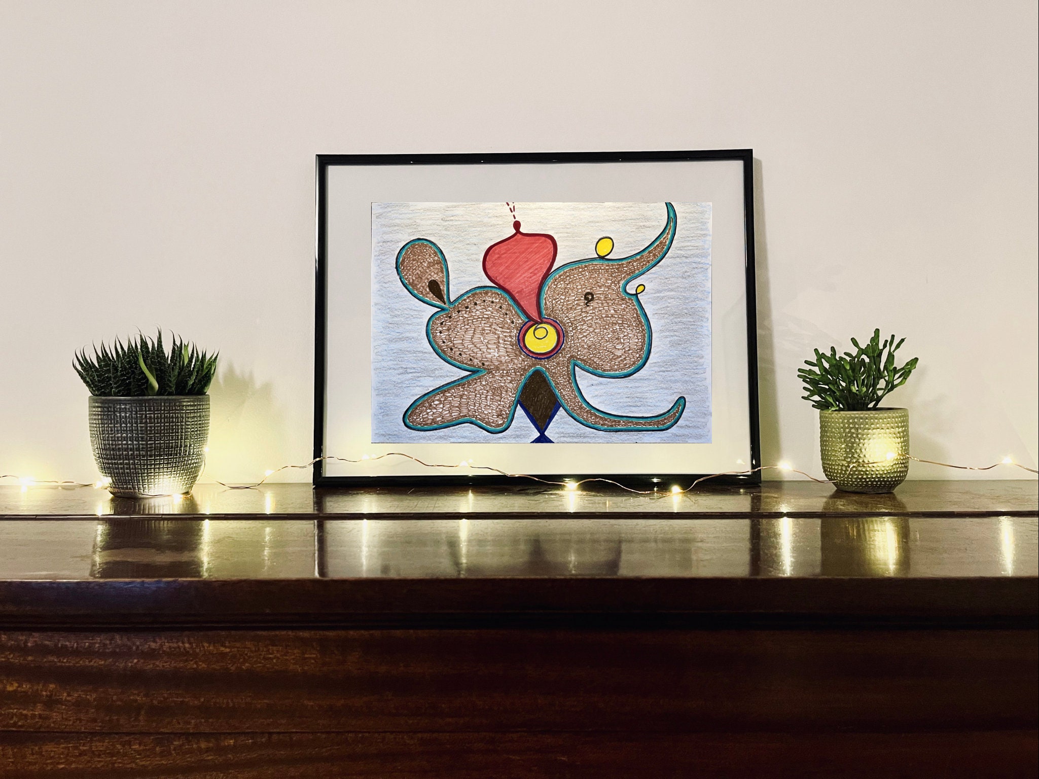 Dessin Feutre et Crayon - A4 Forme Abstraite