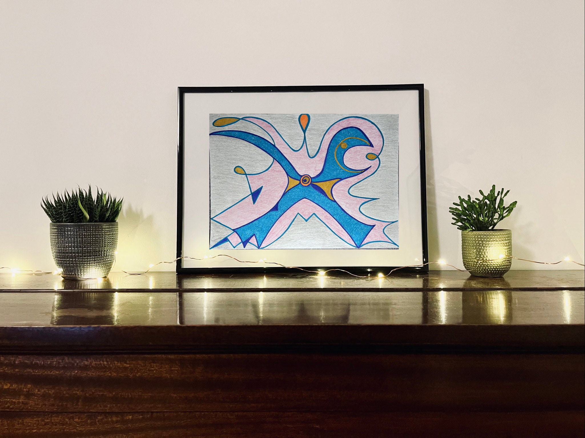 Dessin Feutre et Crayon - A4 Forme Abstraite