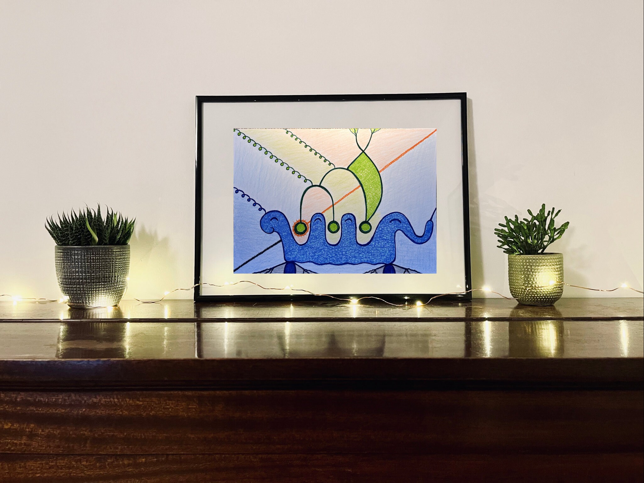 Dessin Feutre et Crayon - A4 Forme Abstraite