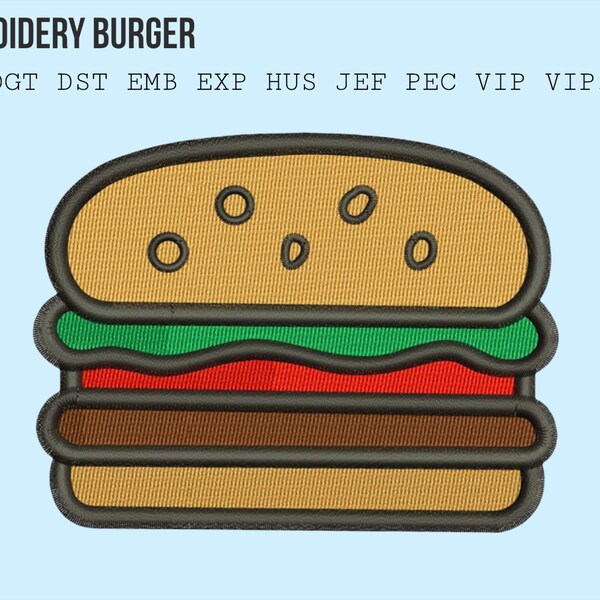 Embroidery Design Hamburger Etsy