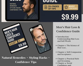 Men’s Hair Loss & Confidence PDF Guide | Natural Remedies and Self-Esteem Boost