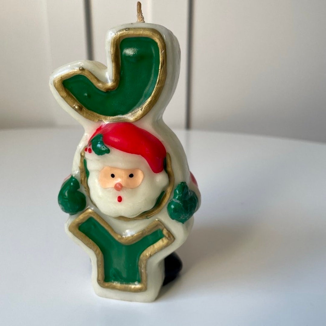 Vintage Santa Candle Cute Santa Santa Figurine Retro Santa Etsy