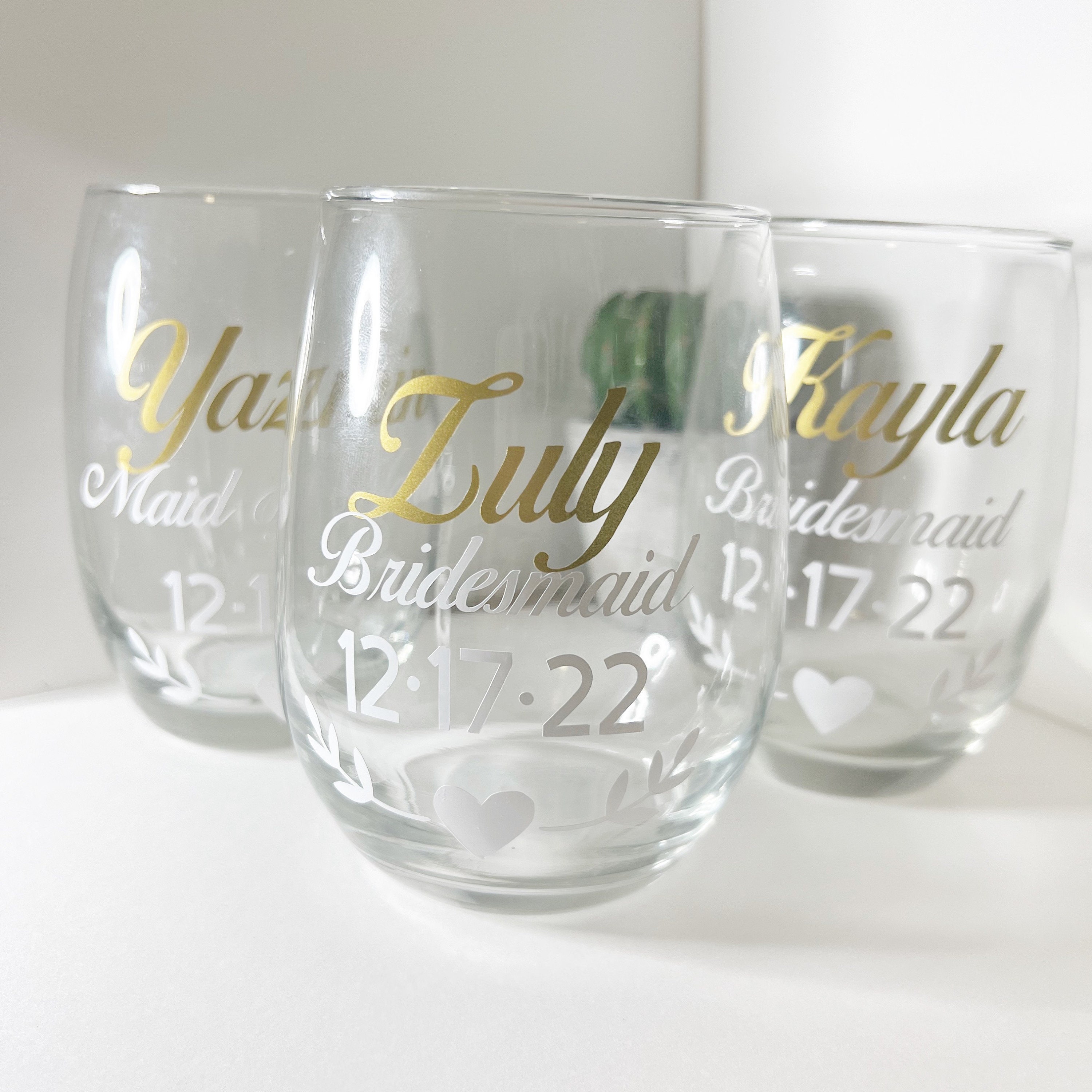 Bridesmaid Decals for Cups DECALS ONLY Custom Wedding Party Favors