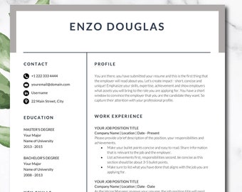 Szablon CV C-level Executive dla programu Word, profesjonalne CV, CV dyrektora generalnego, nowoczesne CV, szablon CV ze zdjęciem