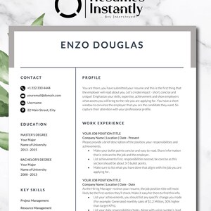 C-level Executive Resume Template for Word, Professional Resume, CEO Manager Director Resume, Modern Resume, Resume Template with Photo