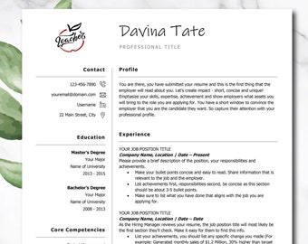 Teacher Resume for Word, Teacher CV Template, Teacher Resume, Educator Resume, Teacher CV, Administration Resume, Teaching Resume