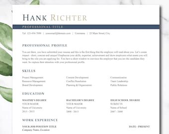 ATS Resume Template, Clean CV Template, Clean Modern Executive Resume, Executive Resume Template, Resume Template for Word, Executive CV