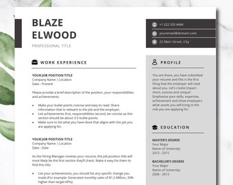 Szablon CV dla kadry kierowniczej, Profesjonalne CV, Szablon CV dla programu Word, CV dla programu Word, Nowoczesne CV dla kadry kierowniczej, Czyste CV, Minimalistyczne CV