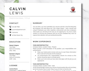 Professional Resume Template for Word, Nurse Resume, Medical Resume, RN Resume, CNA Resume, LPN Resume, Nursing Resume, Registered Nurse