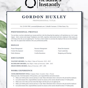 ATS Resume Template, Director Resume, Modern Resume, Simple Resume, Executive Resume, Resume Template for Word, Professional Resume Template
