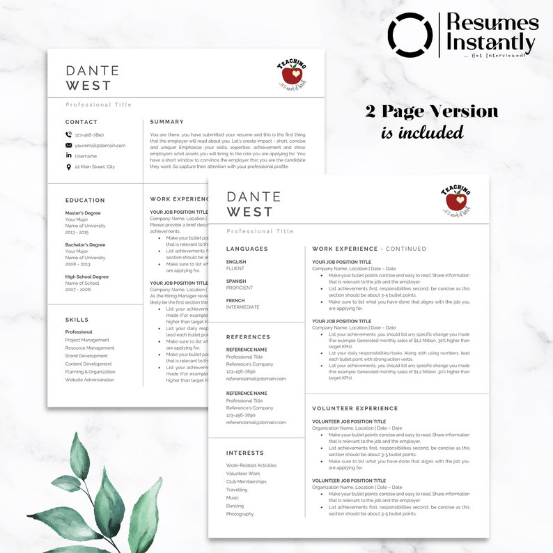 Teachers Resume for Word Teacher - Il 794xN.4283666256 K252 