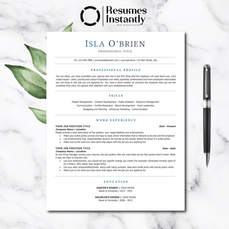 ATS Friendly Resume Template Resume - Il 794xN.4283625856 I8k9 