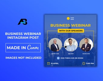 Folleto para seminario web empresarial: Plantilla de Instagram corporativa (Canva)