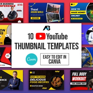 Minimalist Youtube Thumbnail Template | YouTube Channel Branding Kit | Youtube Branding Kit | Thumbnail Kit | Youtube Canva Thumbnail