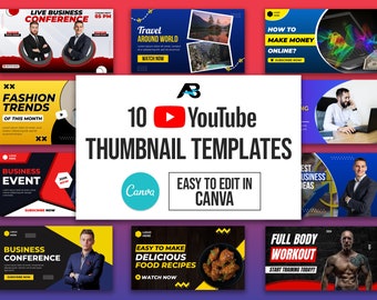 YouTube Thumbnail Vorlagen: Canva Branding Kit (Digitaler Download)