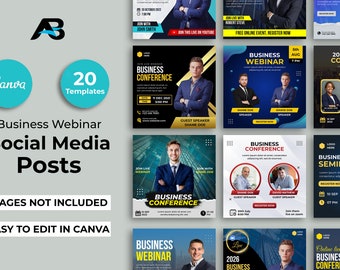 Plantillas de volantes para conferencias de negocios: Redes sociales para seminarios web (20)