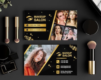 Tarjetas de visita de maquilladores, tarjetas de visita de salones, tarjetas de visita de maquillaje, tarjetas de visita de salones de belleza, tarjetas de visita de peluquería, digitales