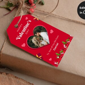 Editable Valentine&#39;s Day Gift Tag, Gift Tags for Valentine&#39;s Day, Valentine Treat Tag, Happy Valentine&#39;s Day Tag, Valentines Hang Tag