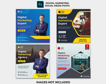 Plantilla de redes sociales para agencia de marketing digital (descarga digital en formato PSD)