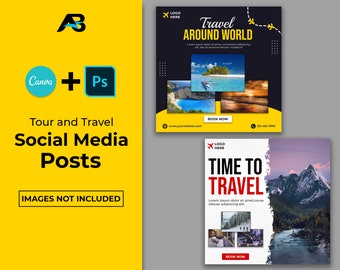 Plantillas para redes sociales de agencias de viajes: folleto turístico (descarga digital)