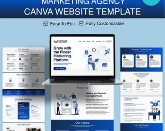Plantilla de sitio web de Canva: Página de destino para agencia de marketing (descarga digital)