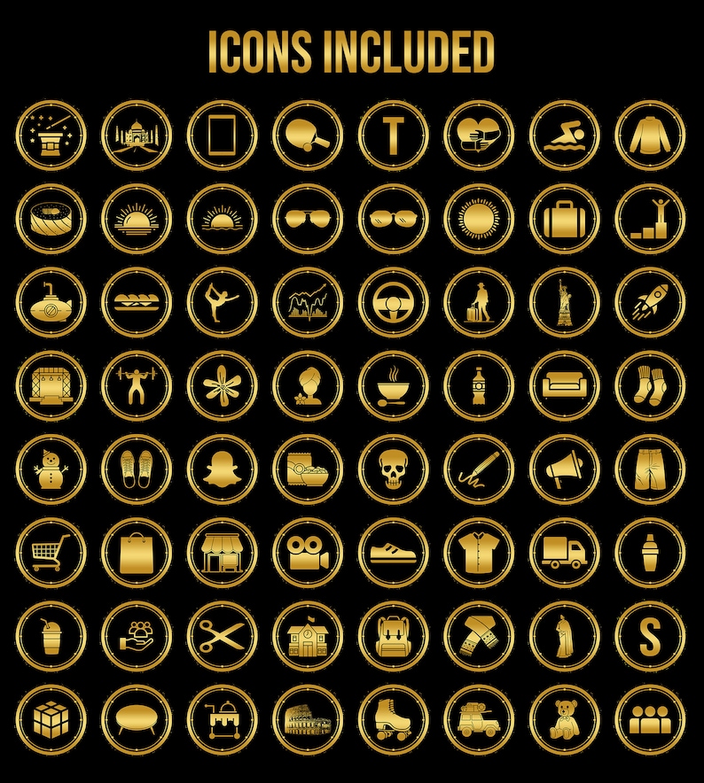 Gold und Schwarz Instagram Highlight-Cover für Ihre Business Brand oder persönliche Marke. Minimalismus Social Media Icons. Digitales Produkt. Bild 9