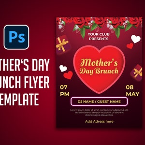 Mother&#39;s Day Brunch Flyer Template (PSD Digital Download)