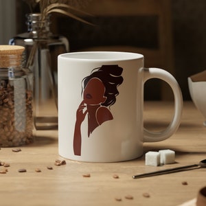 White Ceramic Mug 20oz- Black Girl Magic Luxury Ceramic Mug Cup | Coffee Tea Cup Gift