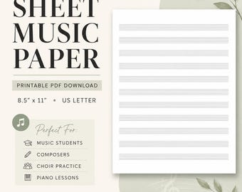 Printable Sheet Music Paper | Staff Paper Template (US Letter PDF Download)