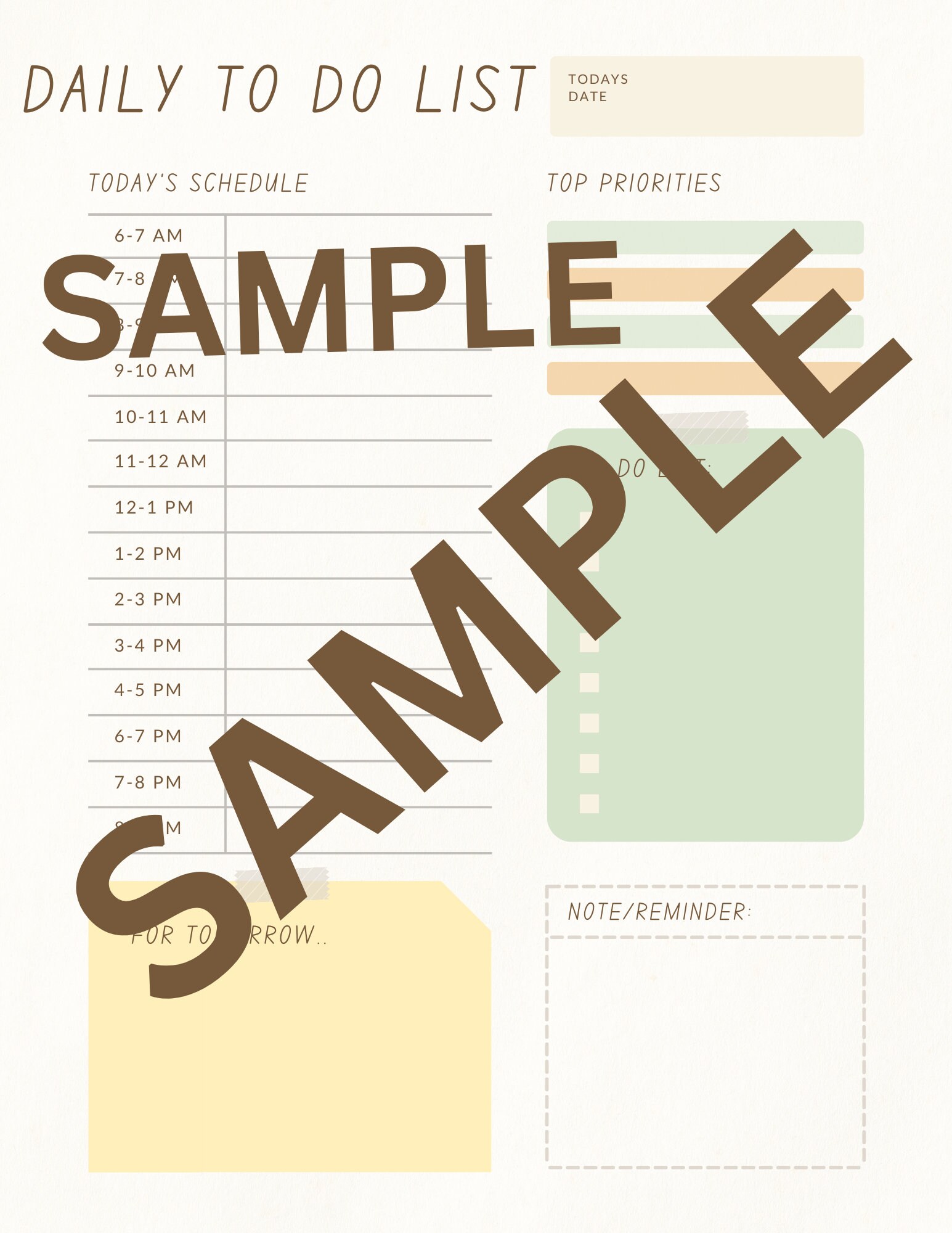 Digital Daily Planner - Printable To-do List Work Day Organizer ...