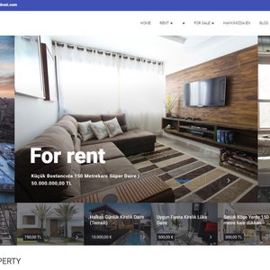 Könnte beinhalten: Ein Screenshot einer Website, der eine Immobilienanzeige für eine 150 Quadratmeter große Wohnung zur Miete in Küçük Bostancı, Türkei, zeigt. Die Anzeige enthält ein Foto des Wohnzimmers, eine Beschreibung der Immobilie und den Preis von 50.000.000,00 Türkischen Lira.