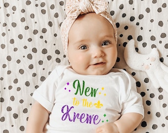 Cache-couche pour faire-part de naissance pour Mardi Gras, NOLA, paillettes