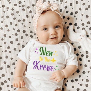 Baby Announcement Onesie, Mardi Gras, Baby Announcement Grandparents, Mardi Gras Baby Onesie, Baby Shower Gift, NOLA Onesie, Louisiana