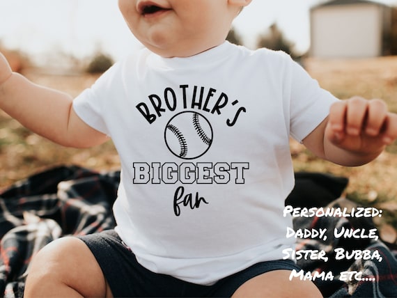 Brother's Biggest Fan Baseball Shirt - Personalized Toddler Tee