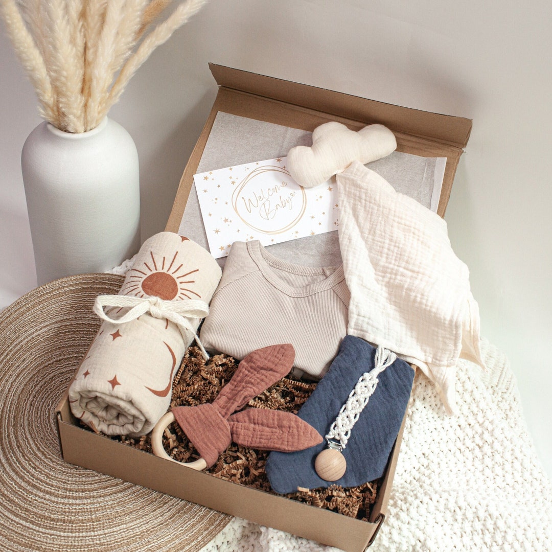 Boho Baby Gift Box, Neutral Swaddle Set, Cloud Lovey - Etsy