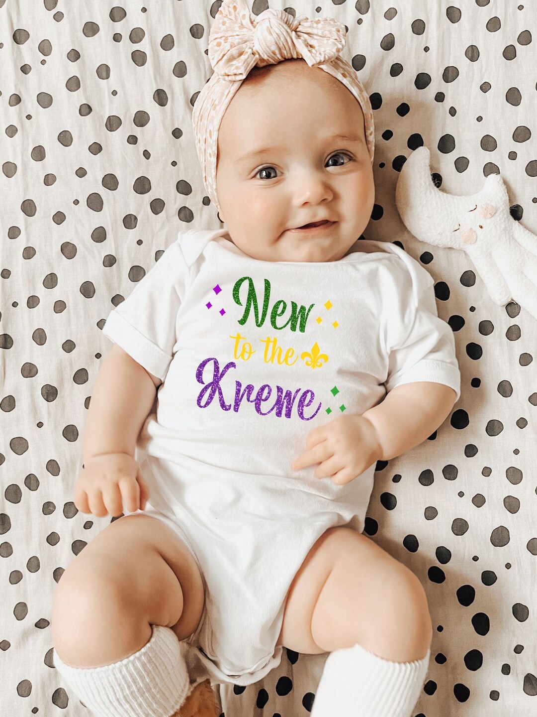 mardi gras onesie baby
